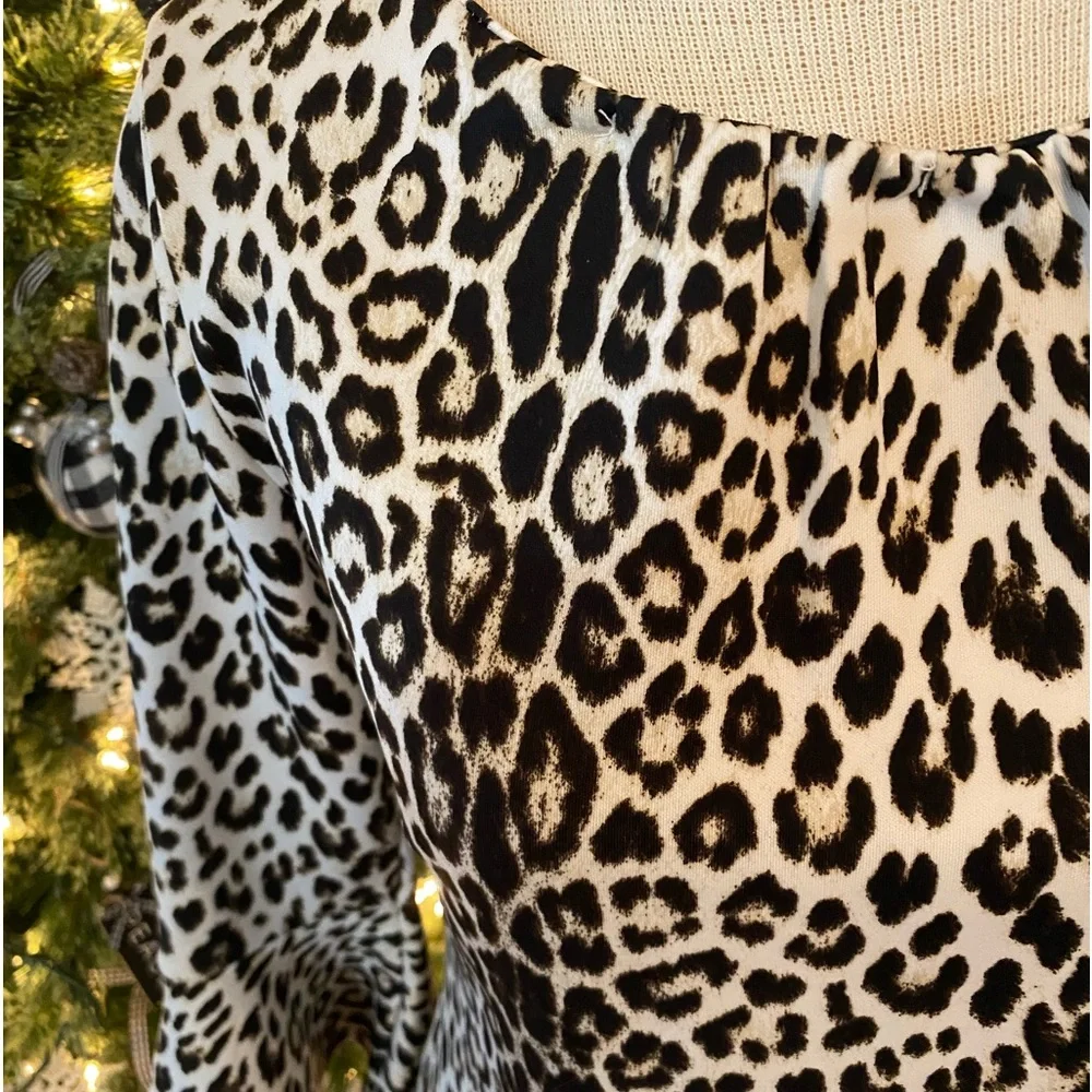 New York and Company Leopard Print Dress Size 10 - Picture 4 of 5